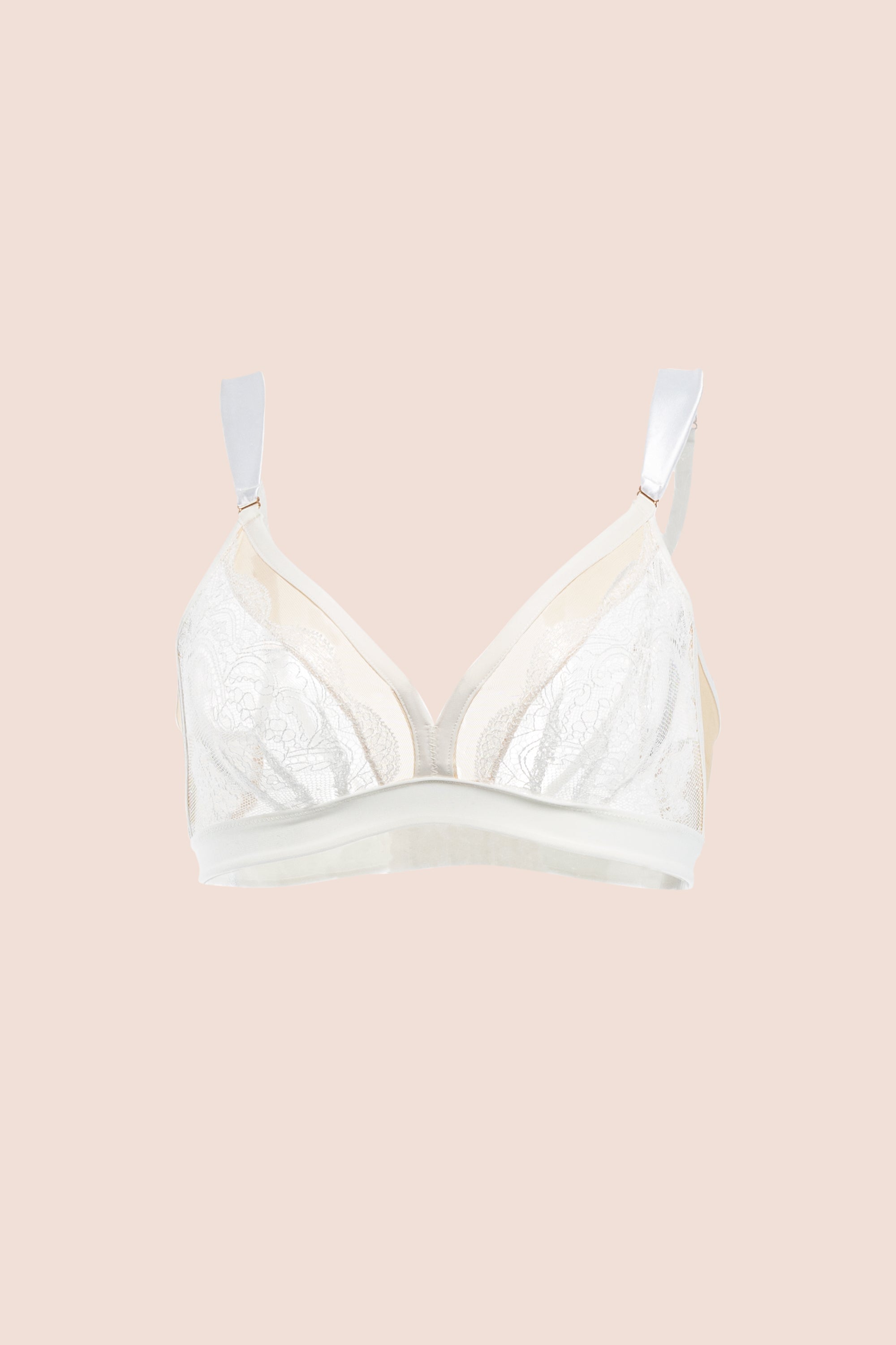 BRALETTE  ELLIPSE EN ENCAJE ULTRA COMODO SIN ARO ALMA ALEGRE CRUDO