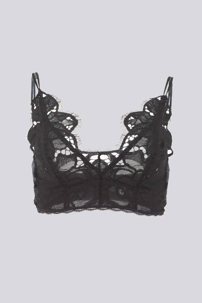 BRALETTE SIN ARO ELLIPSE ENCAJE ALGODÓN NEGRO