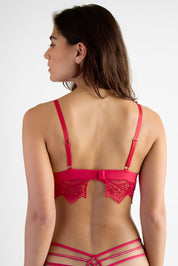 BRALETTE ELLIPSE EN ENCAJE SIN ARO TOTAL COMODIDAD BOREAL ROJO