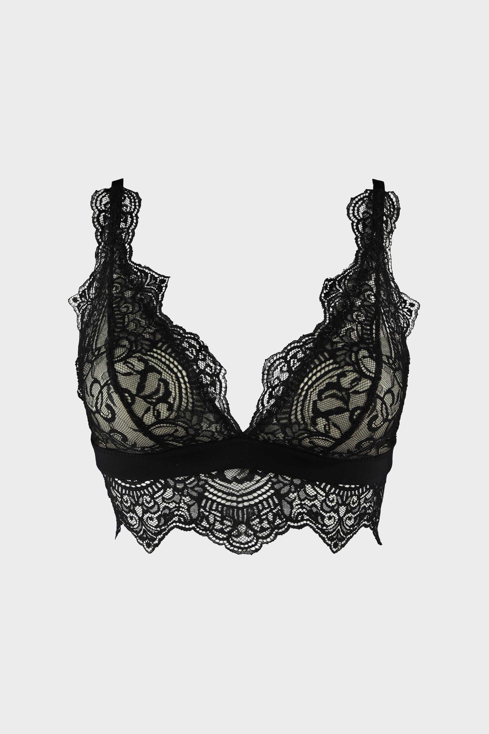 BRALETTE ELLIPSE EN ENCAJE SIN ARO TOTAL COMODIDAD BOREAL NEGRO