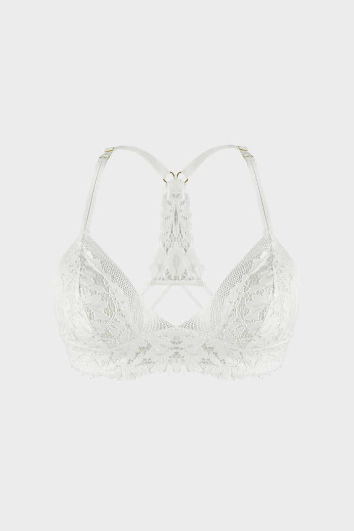 BRALETTE ELLIPSE SIN ARO EN ENCAJE TOTAL COMODIDAD VINTAGE CRUDO