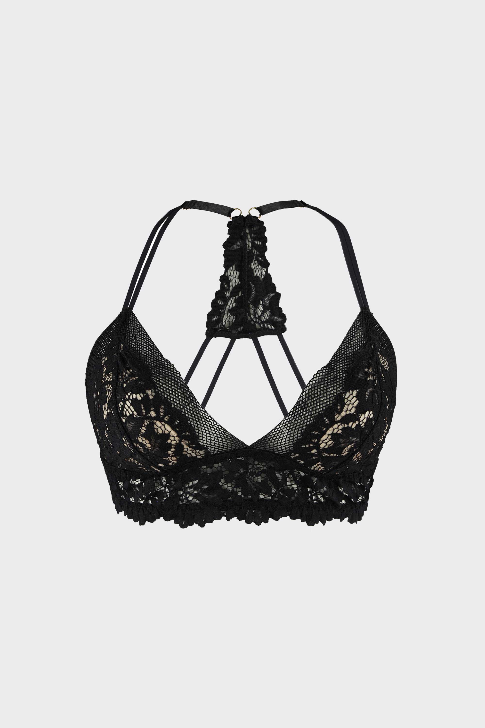 BRALETTE ELLIPSE SIN ARO EN ENCAJE TOTAL COMODIDAD VINTAGE NEGRO