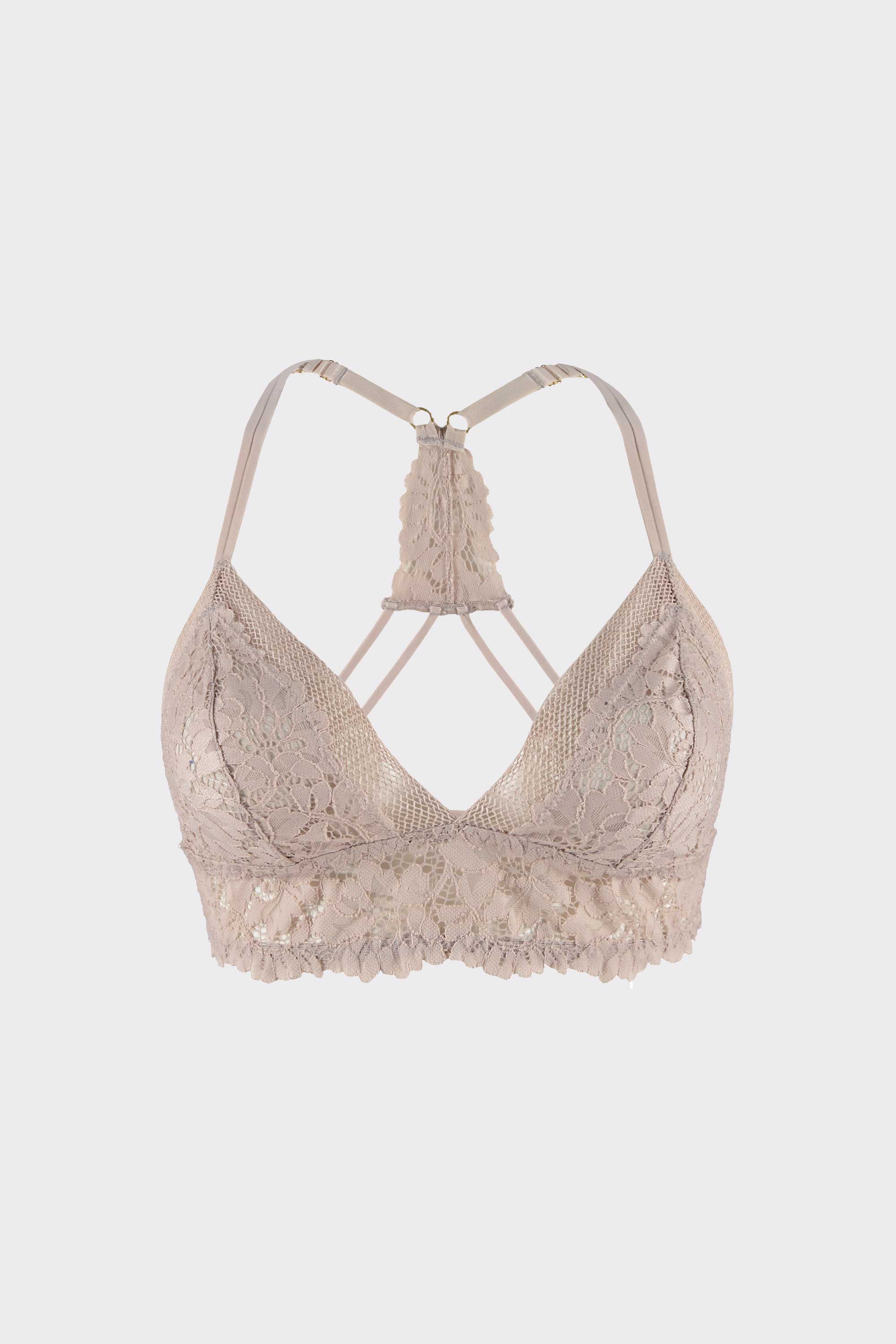 BRALETTE ELLIPSE SIN ARO EN ENCAJE TOTAL COMODIDAD VINTAGE TAUPE
