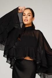 CAMISA FLUIDA ELLIPSE TRANSFORMACIÓN NEGRO