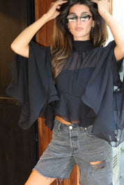 CAMISA FLUIDA ELLIPSE TRANSFORMACIÓN NEGRO