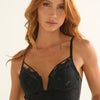 BRASIER CON ARO MEDIA COPA ELLIPSE ENCAJE ALGODÓN NEGRO