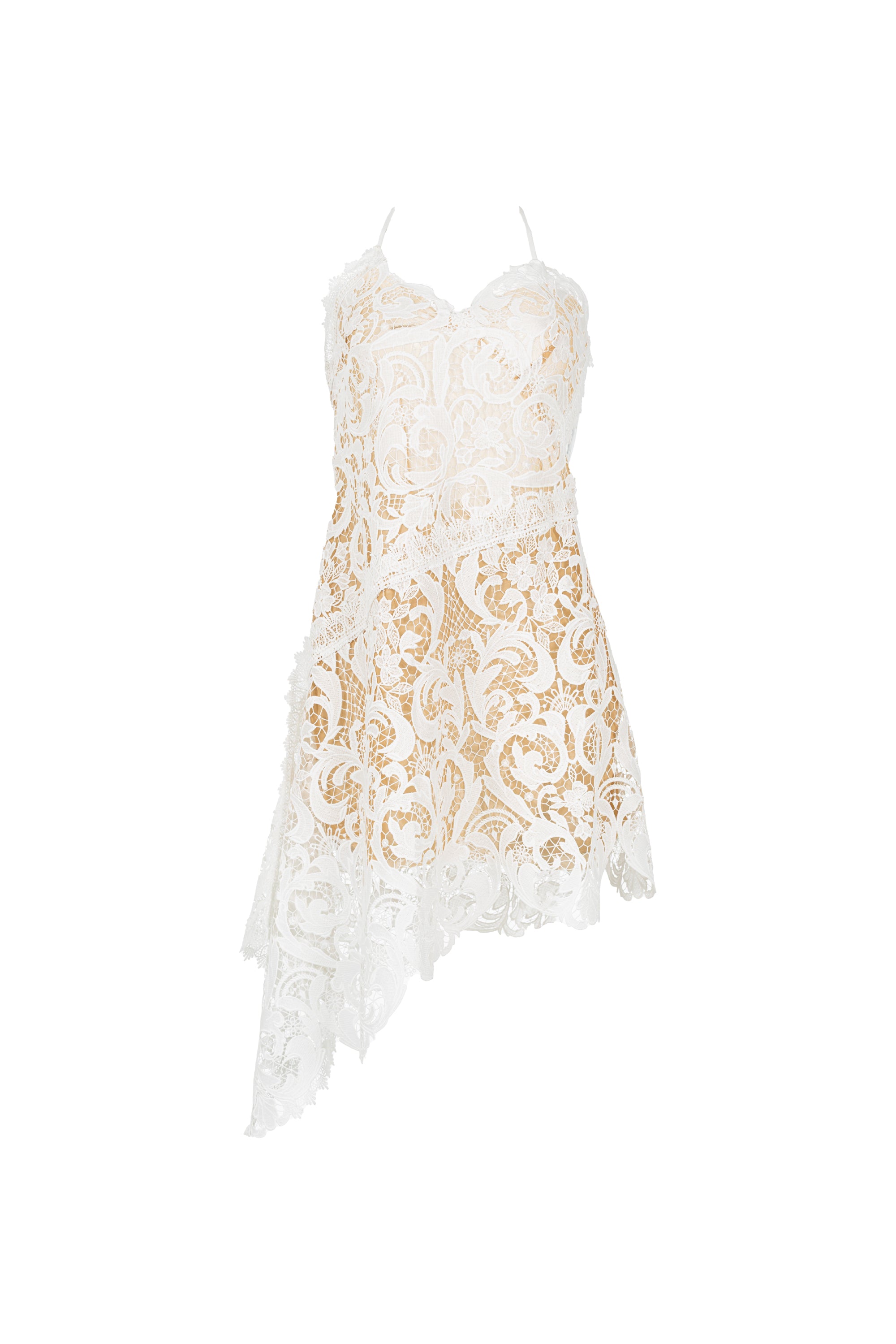 VESTIDO ENCAJE ELLIPSE BY SARA RESTREPO CRUDO