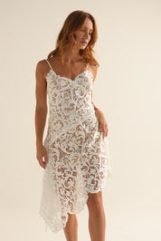 VESTIDO ENCAJE ELLIPSE BY SARA RESTREPO CRUDO