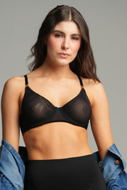 BRASIER ELLIPSE EN TUL CON ARO INVISIBLE ULTRA COMODO ALMA LIMPIA NEGRO