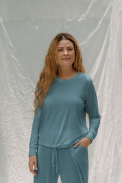 SET PIJAMA PANTALON ELLIPSE MANGA LARGA ULTRA COMODA GRIS