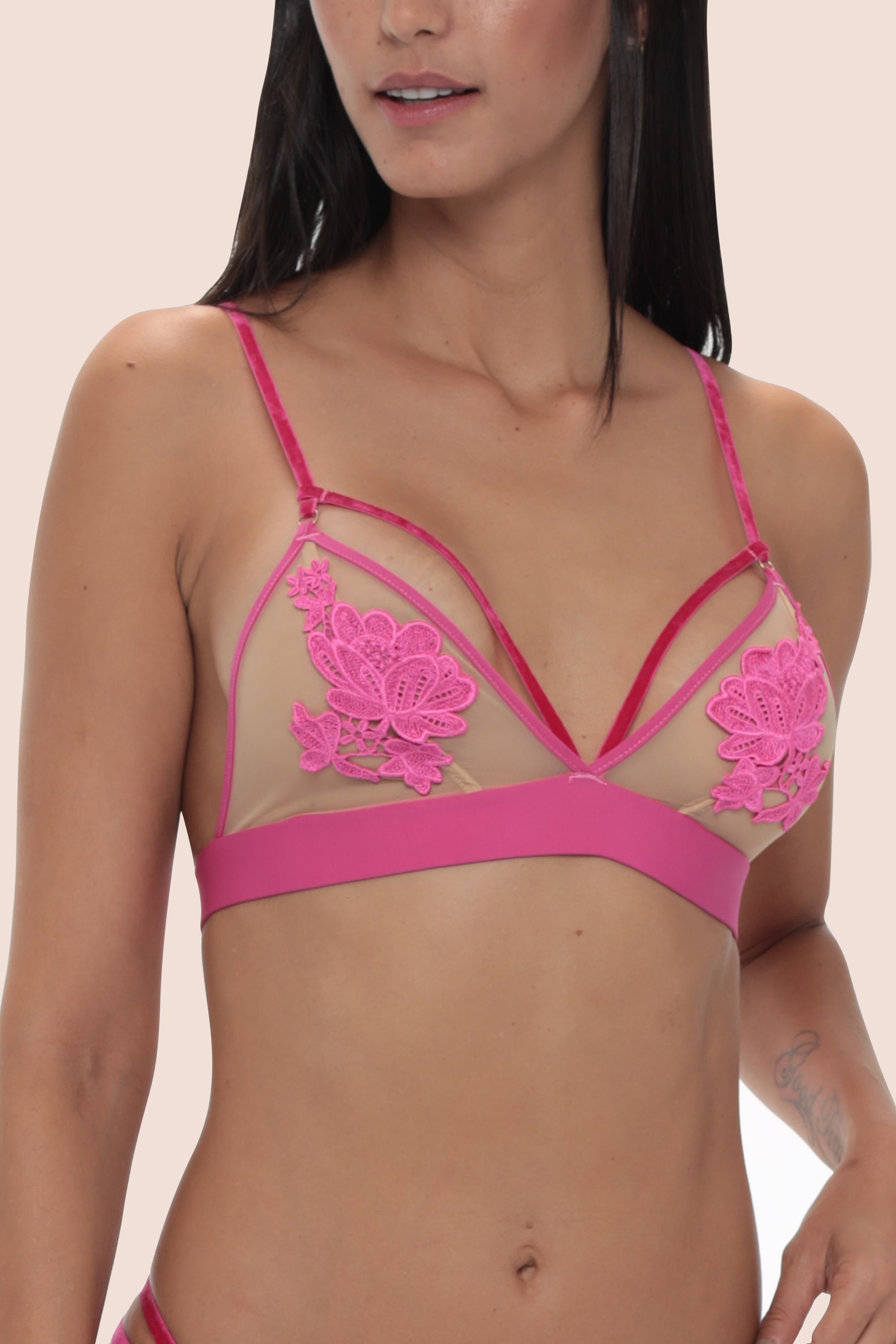 BRALETTE ELLIPSE SEXY DELUXE AMOR Y AMISTAD ROSADO