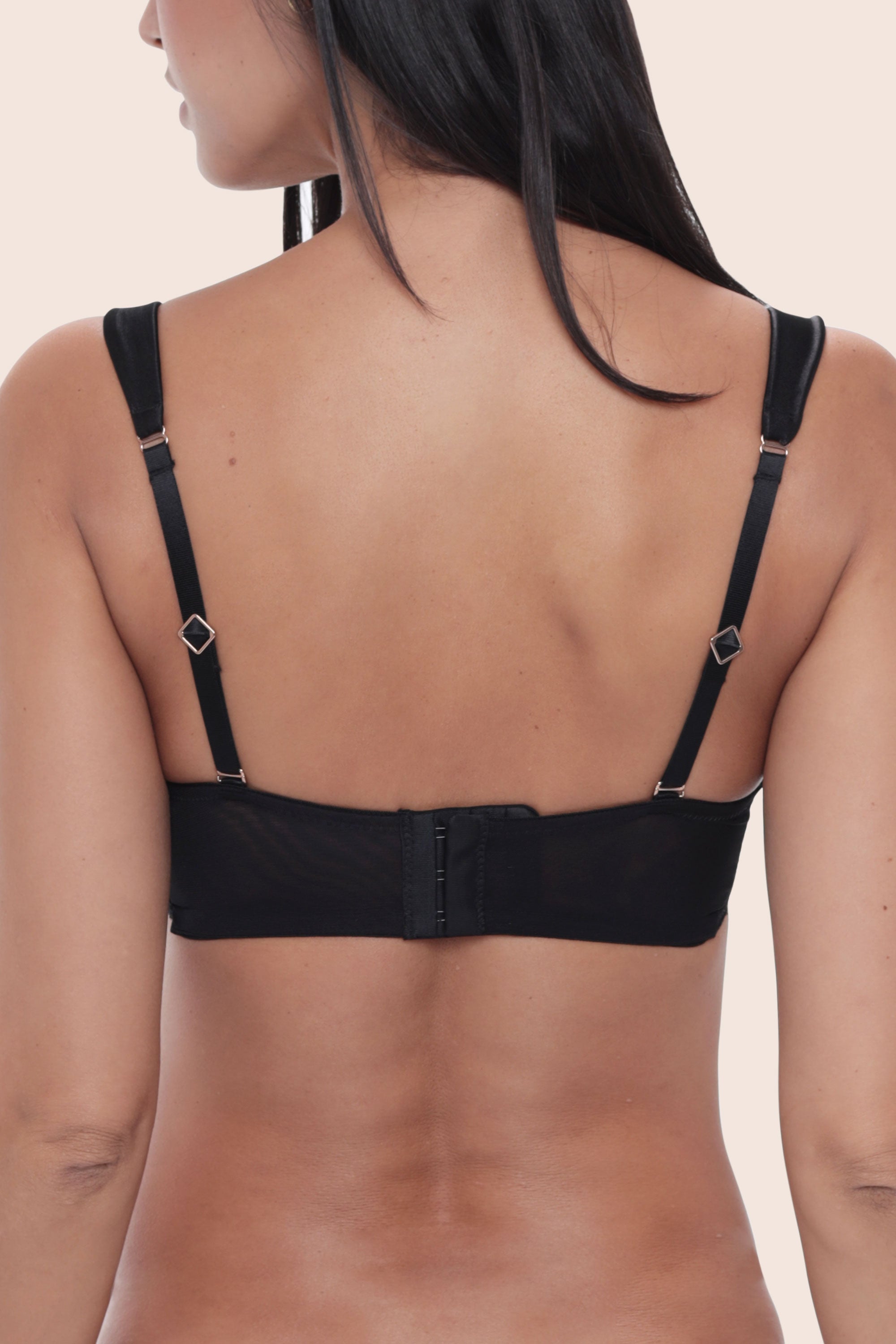 BRASIER STRAPLESS ELLIPSE ULTRA COMODO CON ENCAJE, COPA Y ARO ALMA ALEGRE NEGRO