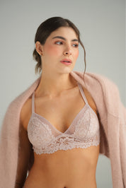 BRALETTE ELLIPSE SIN ARO EN ENCAJE TOTAL COMODIDAD VINTAGE TAUPE