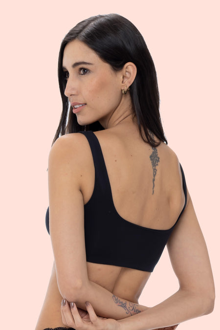 TOP LISO ELLIPSE SIN ARCO ULTRA COMODO MICROMODAL NEGRO