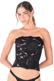 CORSET ENCAJE ELLIPSE NEGRO