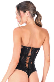 CORSET ENCAJE ELLIPSE NEGRO