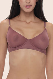 BRASIER ELLIPSE EN TUL CON ARO INVISIBLE ULTRA COMODO ALMA LIMPIA MARRON