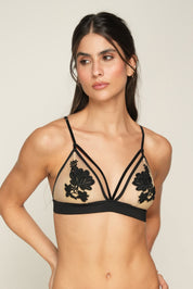 BRALETTE ELLIPSE SEXY CON TIRAS AL FRENTE DELUXE NEGRO