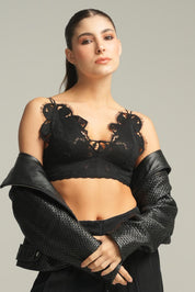 BRALETTE SIN ARO ELLIPSE ENCAJE ALGODÓN NEGRO