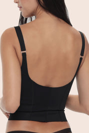 CORSET DE CONTROL ELLIPSE CIERRE DELANTERO INVISIBLE ULTRA COMODO ALMA LIMPIA NEGRO
