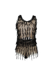 PIJAMA SHORT ELLIPSE WHISPERS NEGRO