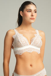 BRALETTE ELLIPSE EN ENCAJE SIN ARO TOTAL COMODIDAD BOREAL CRUDO