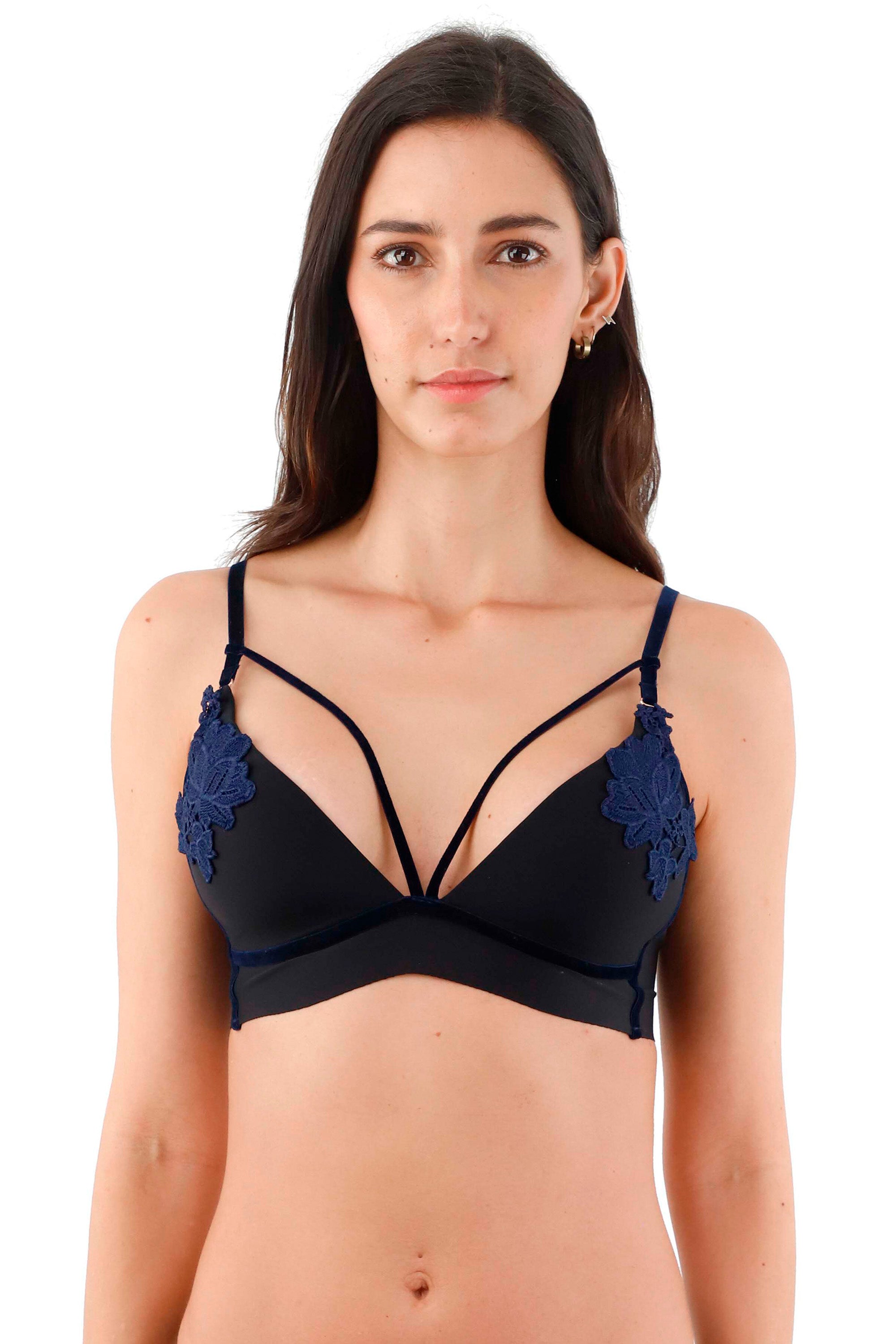 BRALETTE ELLIPSE CON COPA SIN ARCO SENSUAL ESCUCHAR AZUL