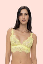 BRALETTE ELLIPSE EN ENCAJE SIN ARO TOTAL COMODIDAD BOREAL VERDE LIMÓN