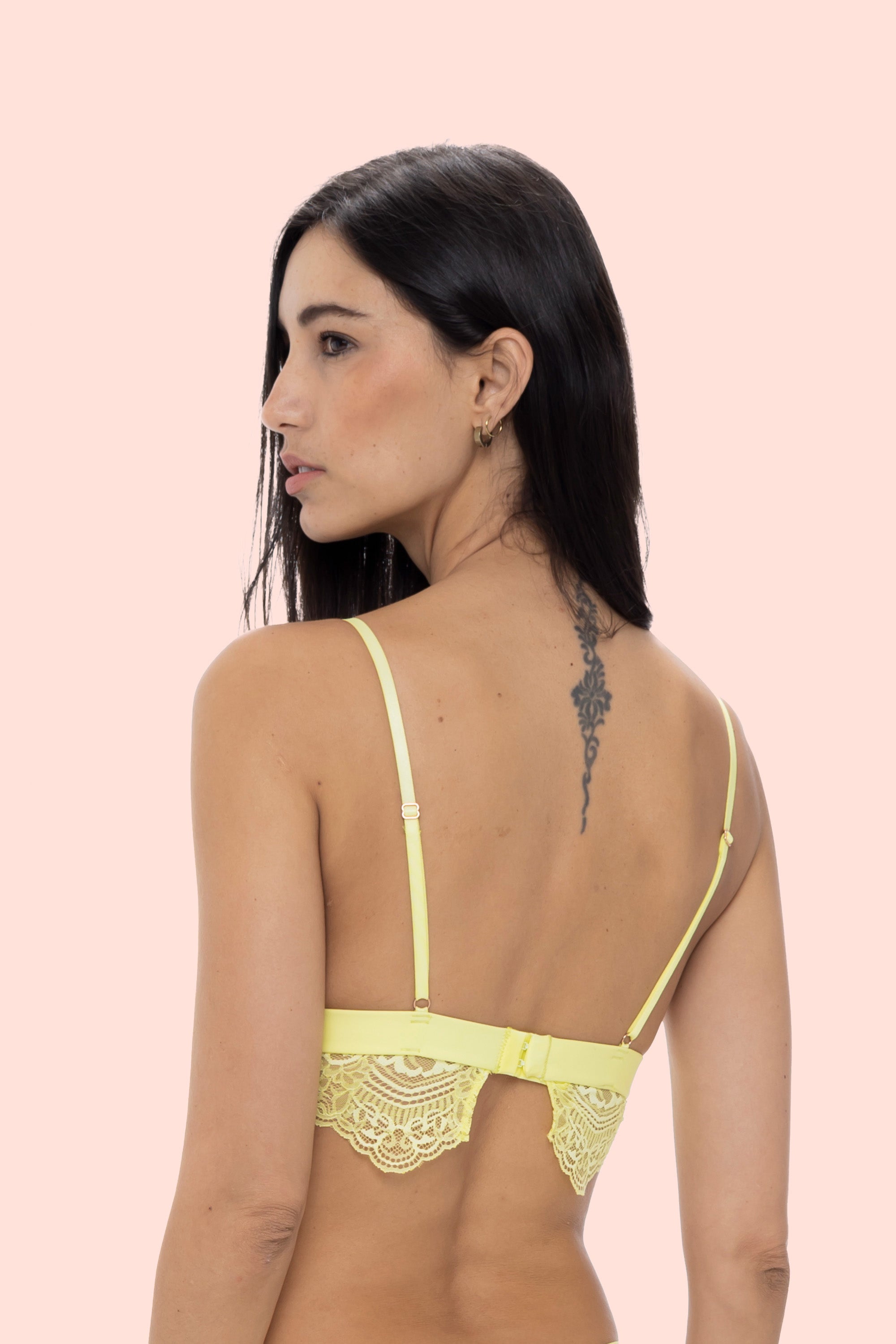 BRALETTE ELLIPSE EN ENCAJE SIN ARO TOTAL COMODIDAD BOREAL VERDE LIMÓN