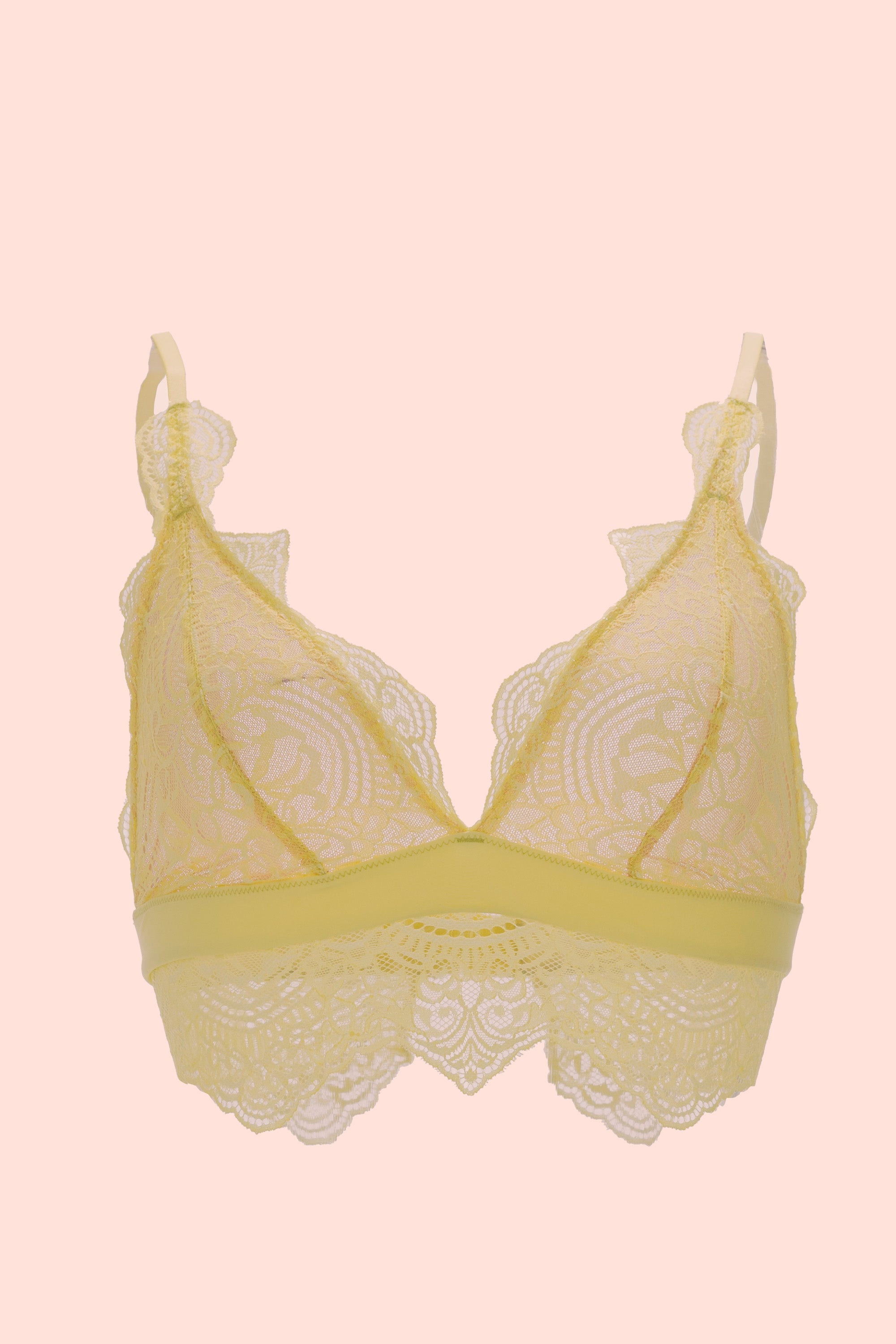 BRALETTE ELLIPSE EN ENCAJE SIN ARO TOTAL COMODIDAD BOREAL VERDE LIMÓN