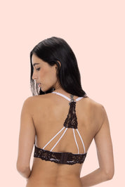 BRALETTE ELLIPSE SIN ARO EN ENCAJE TOTAL COMODIDAD VINTAGE CAFÉ