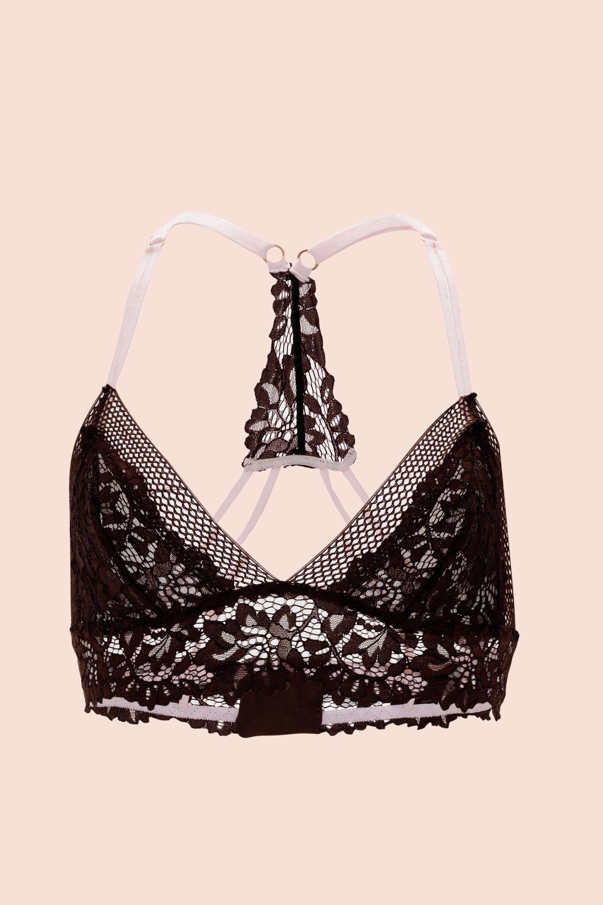 BRALETTE ELLIPSE SIN ARO EN ENCAJE TOTAL COMODIDAD VINTAGE CAFÉ