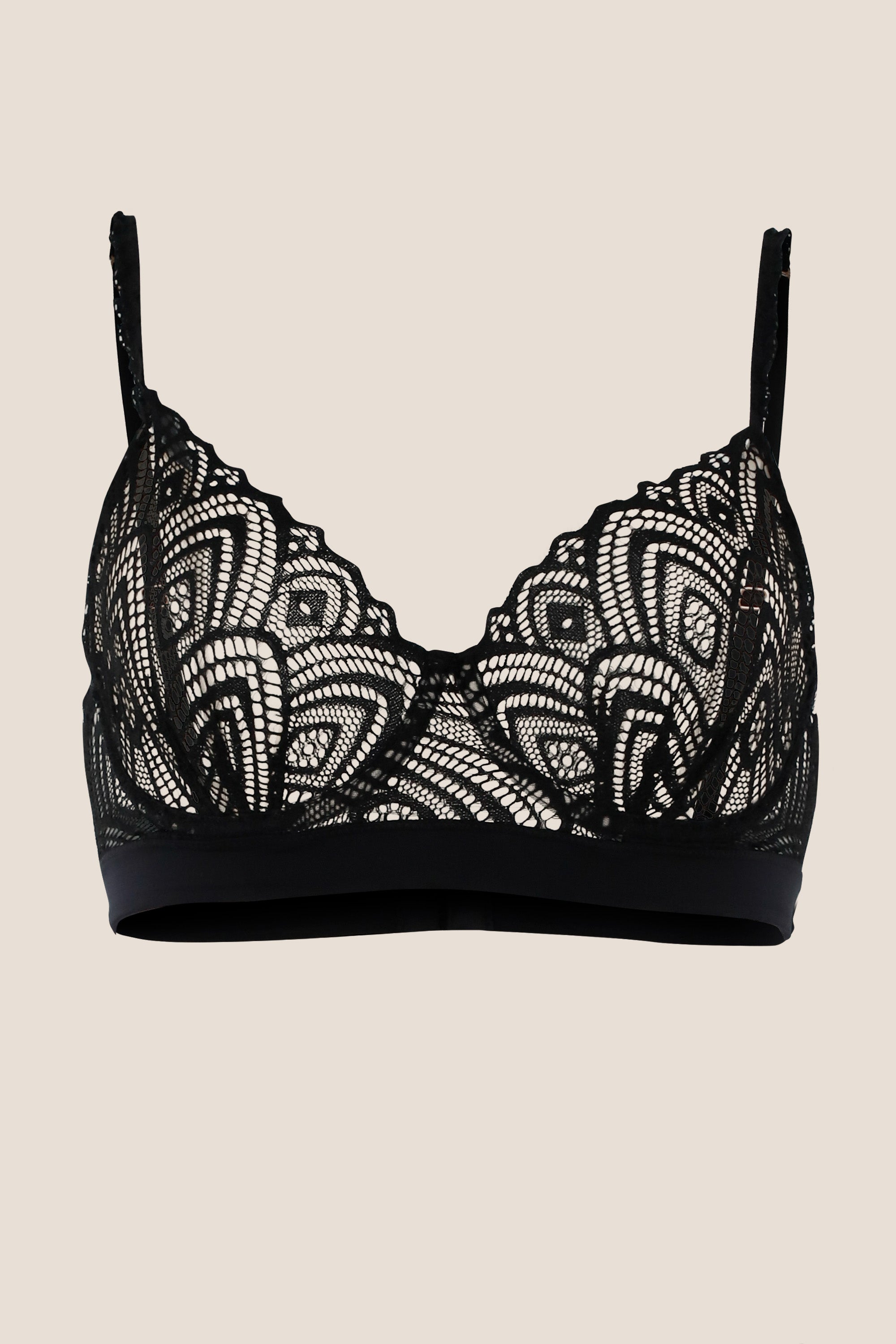 BRASIER ARO SIN COPA ELLIPSE EN ENCAJE MIRAR NEGRO