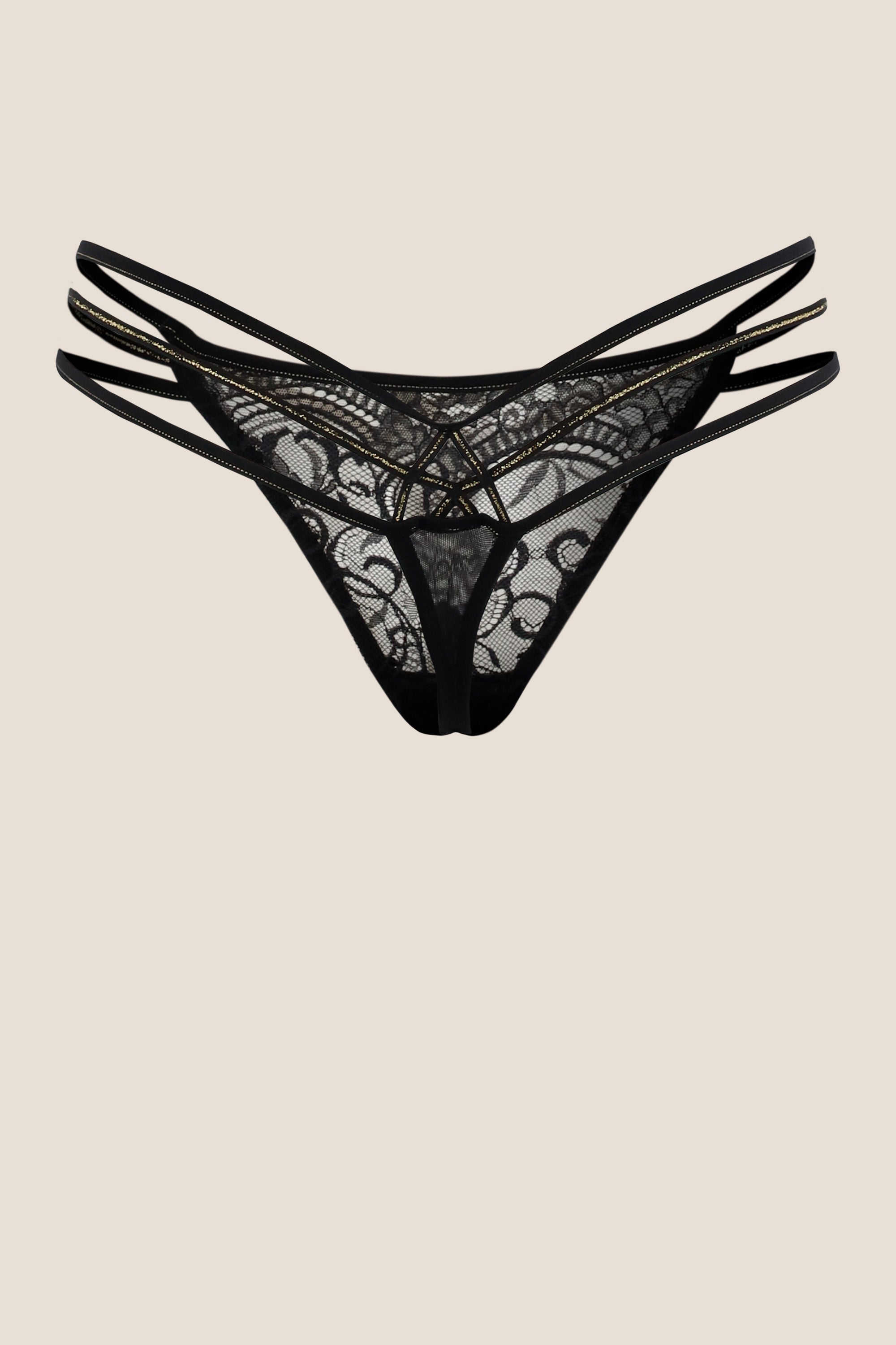 BRASILERA HILO ELLIPSE CON ENCAJE SEXY TOTAL COMODIDAD BOREAL NEGRO